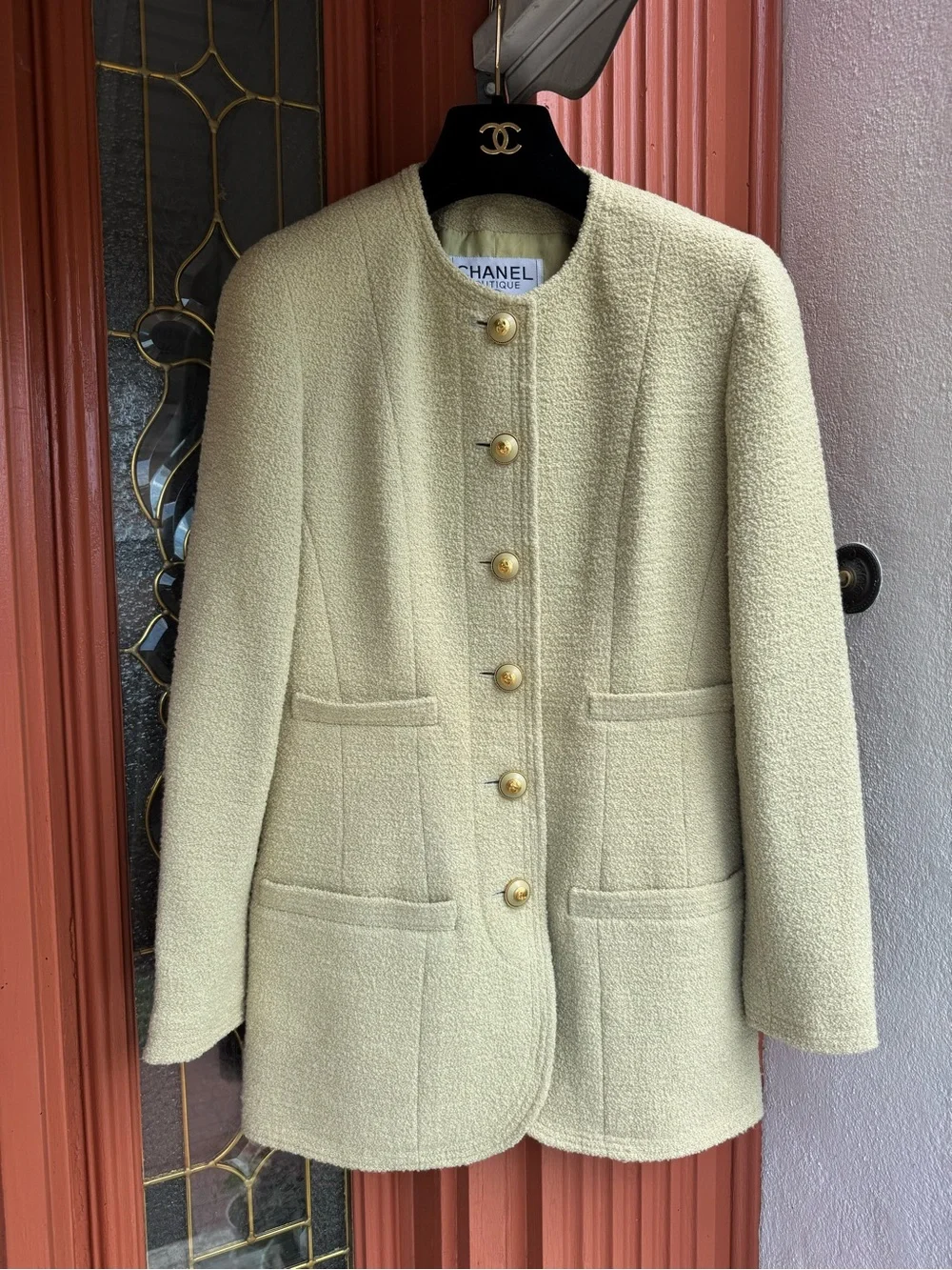 Chanel vintage documented 1993 soft green jacket